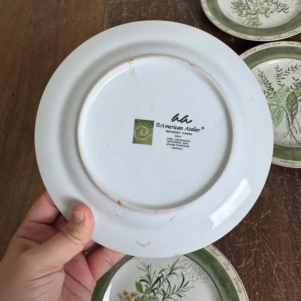 American Atelier Bouquet Garni 5011 Set of Four (4) 8.5‎ inch plates